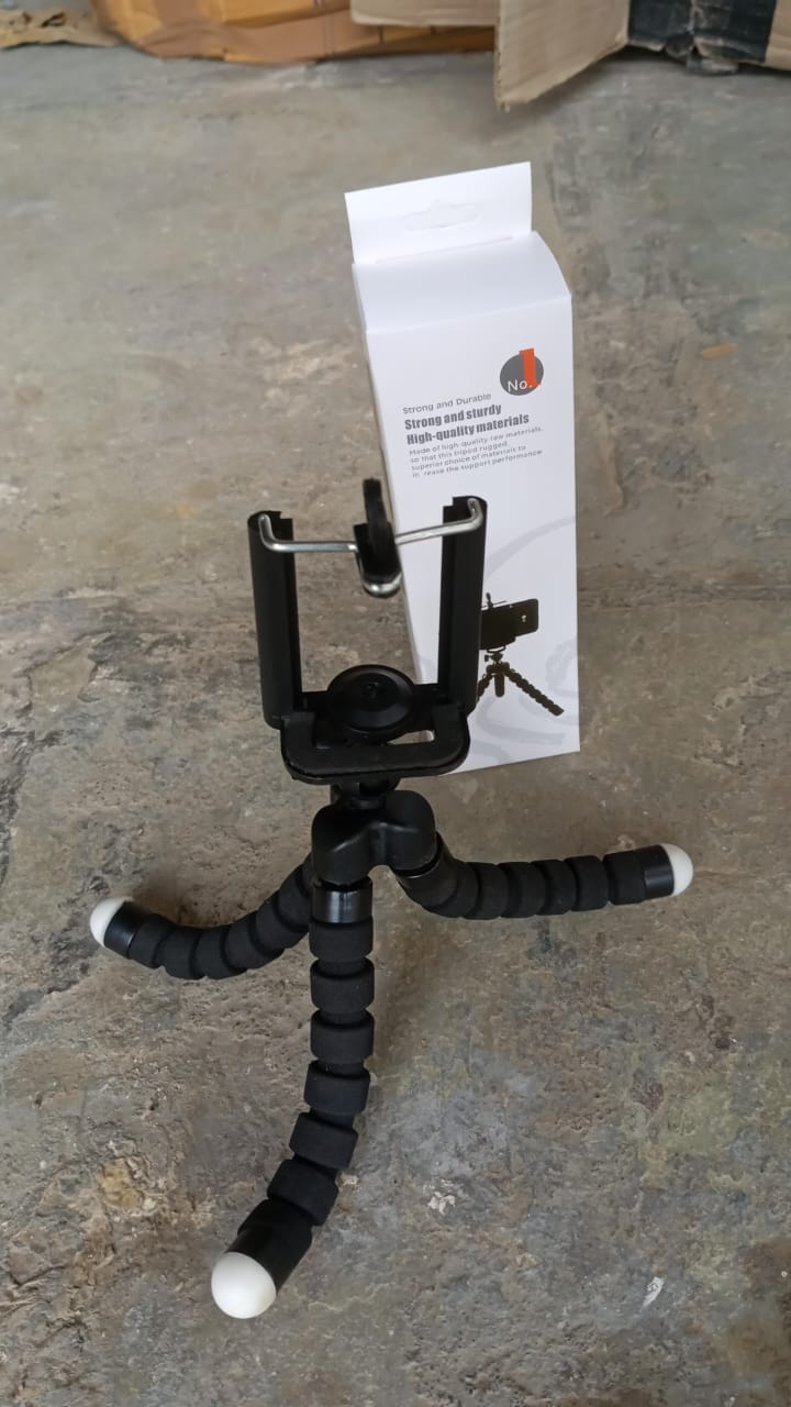 Portable Mini Octopus Tripod Stand with Phone Holder for Live Selfie, Mobile Phone Portable and Adjustable Stand - TezCart