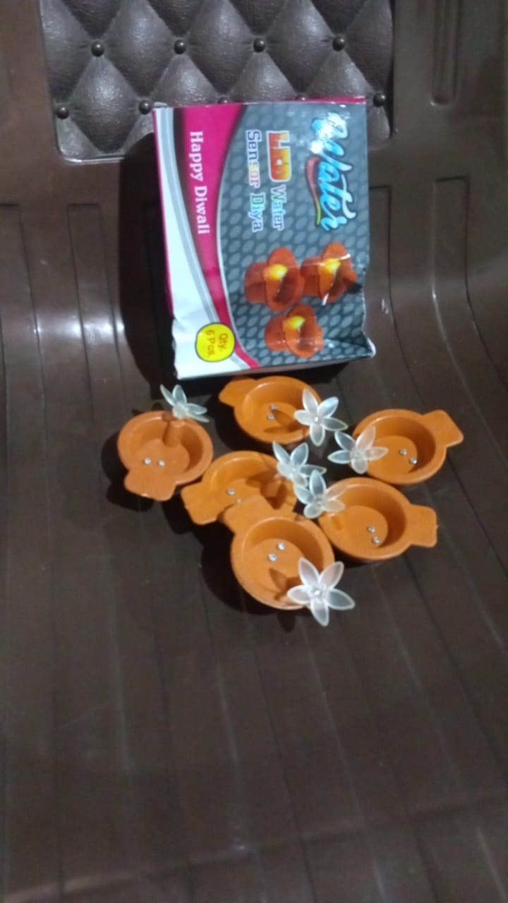 Flower Water Sensor Diyas for Diwali Decoration (6 Pcs Set) - TezCart