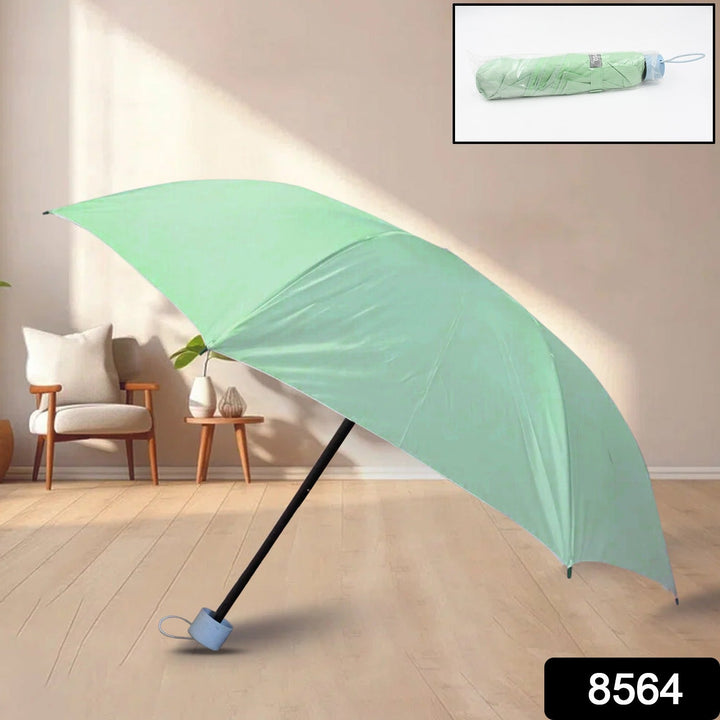 3 Fold Manual Open Umbrella | Windproof, Sunproof & Rainproof with Sturdy Steel Shaft | Easy to Hold & Carry | Umbrella for Women, Men & Kids (1 Pc) Your Brand