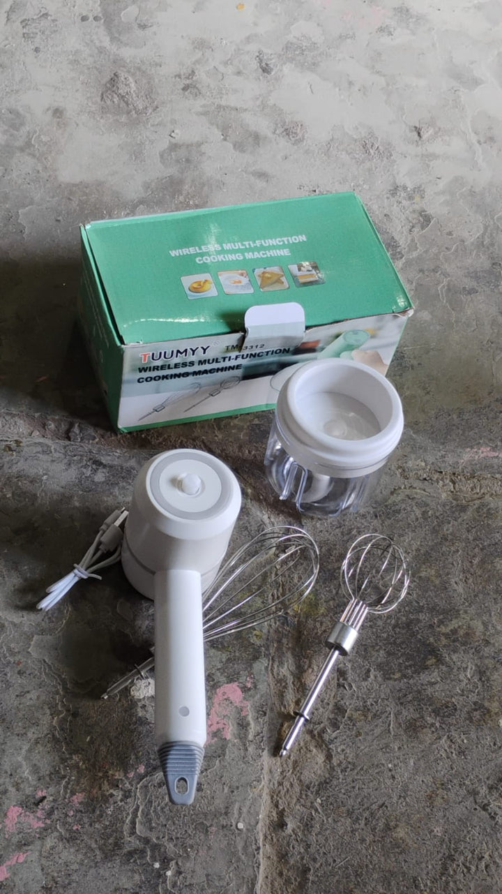 Hand Mixer Food Chopper Cordless 3 in 1 Electric Hand Mixer (1 Set) - TezCart