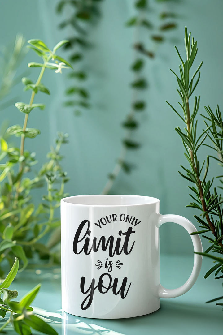 Your Only Limit Is You Printed Mug by Monkey Marvel | Motivational Quote | Premium Ceramic | Perfect Gift for Dreamers & Go-Getters MONKEY MARVELS