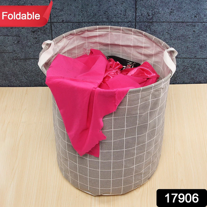 Folding Laundry Basket Round Storage Bag (1 Pc / 40 × 30 Cm) Your Brand