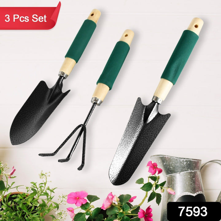 Gardening Tools - Hand Cultivator, Trowel, Heavy Duty with Ergonomic Wooden Handle for Transplanting and Digging (3 Pcs Set) your brand