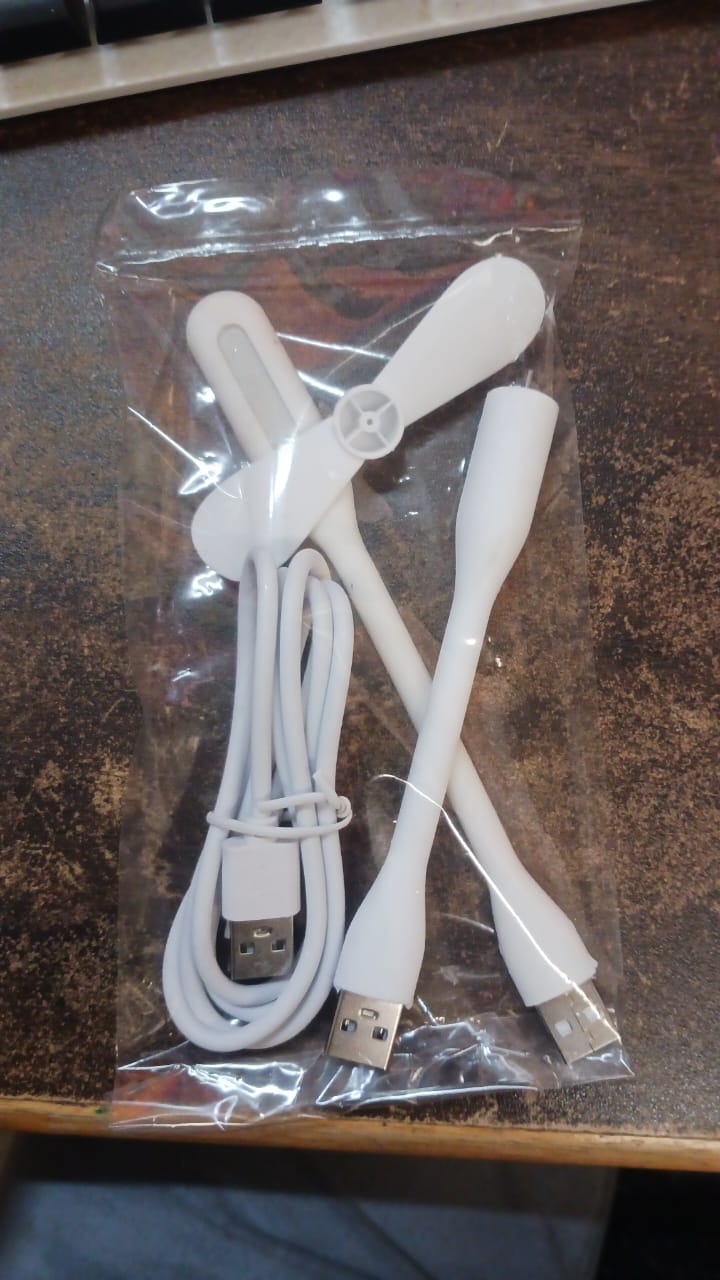 Portable Mini USB Fan, USB Light & Micro USB Cable (3 Pcs Set) - TezCart
