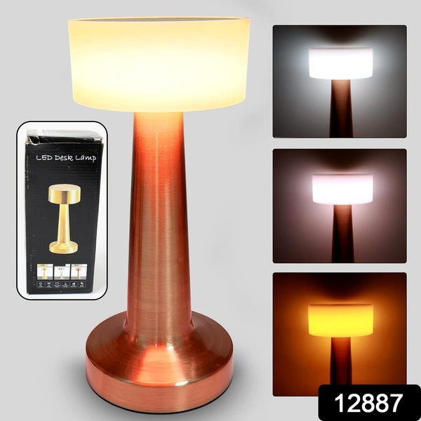 LED Lamp with Touch Control | Decorative Desk Lamp, Portable Metal LED Table Lamp, USB Rechargeable, 3 Color, 3 Levels Brightness, Dimmable Eye Protection Modern Lamp for Home Decor Party Kids Room Bedroom (1 Pc) Your Brand