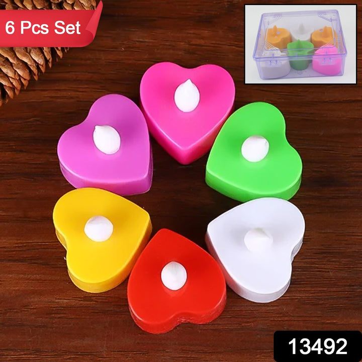 LED Tealights, Smokeless Plastic Decorative Candles (Pack Of 6 / Multicolor) - TezCart