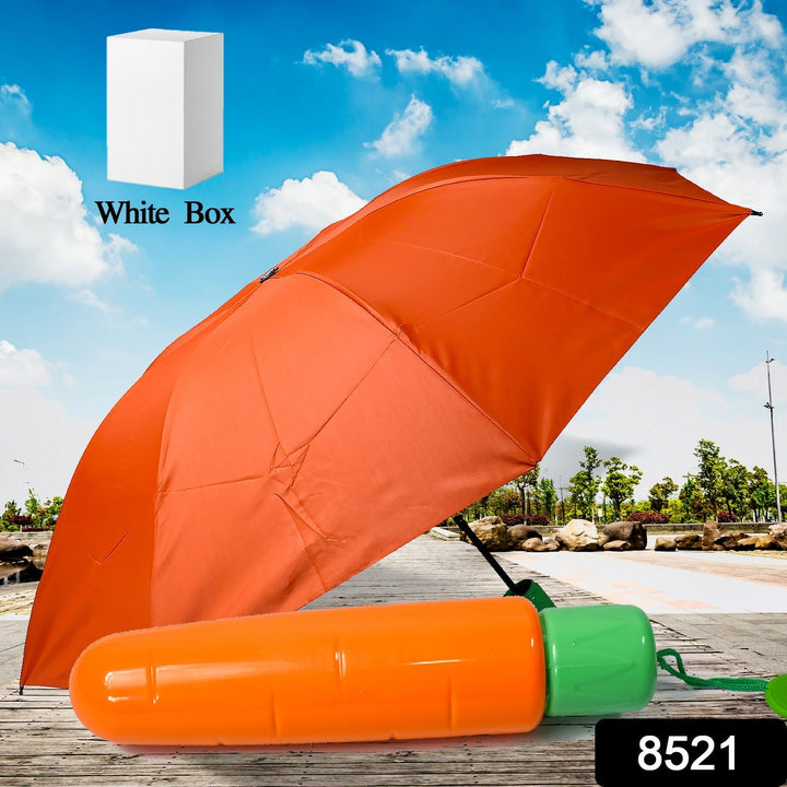 Vegetable shaped Folding Umbrella, Plastic Case Creative Fashion Folding Mini Sun Shade Rain Umbrella, Unique Umbrella, Sun & UV Protection, Cute Design (1 Pc) Your Brand