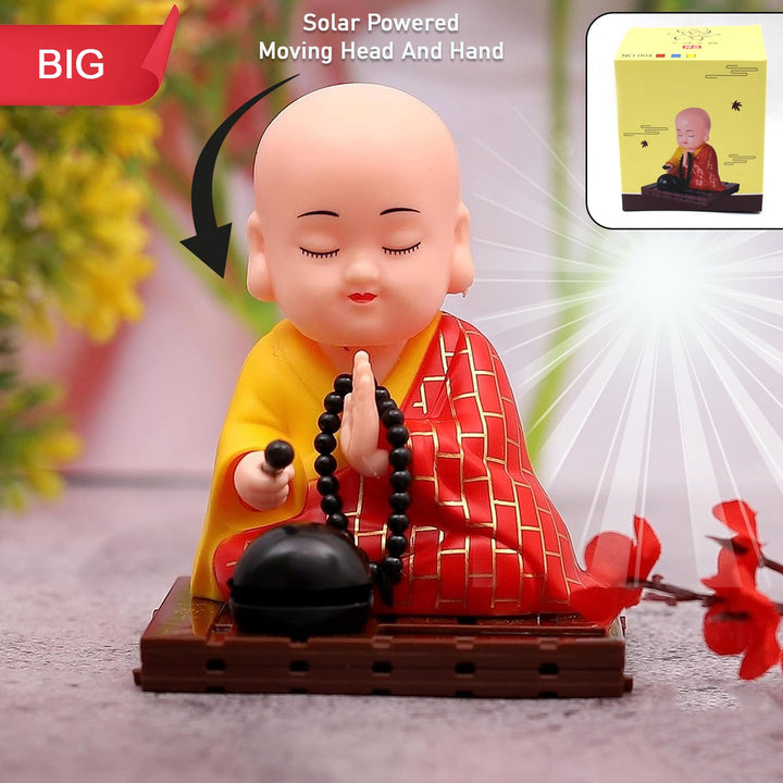 Solar Powered Sitting Buddha Statue,  Moving Head and Hand (1 Pc / Big) - TezCart