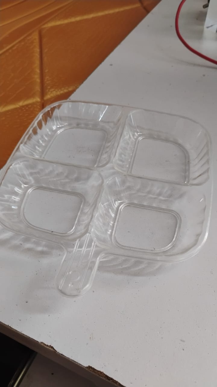 Plastic Kitchen Trays for Serving (4 Compartment / 1 Pc) your brand