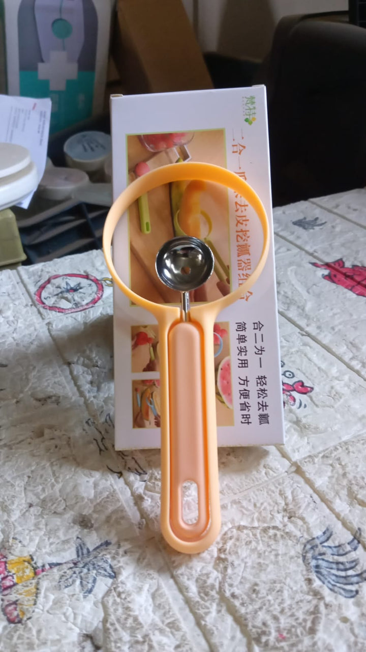 2 in 1 Kitchen Tool - Soft Fruit Peeler and Baller - Avocado, Papaya, Watermelon, Honey Dew - Kitchen Gadget Tool (1 Pc) Your Brand