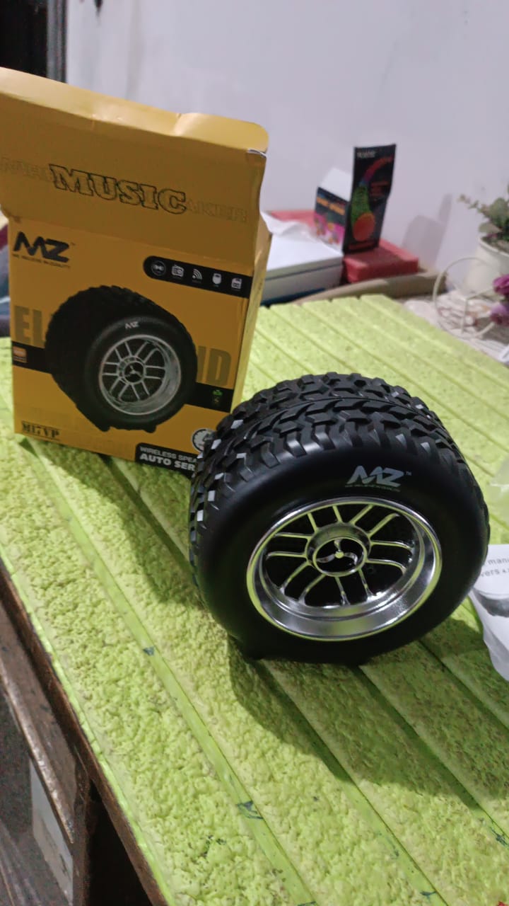 Portable Tyre / Wheel Shape Wireless Bluetooth Speaker (1 Pc) - TezCart