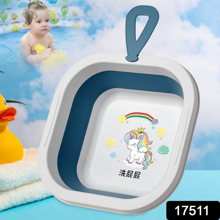 Wash Basin, Space Saving Multi Function Foldable Baby Wash basin Easy Clean Lightweight Thicken for Washing Face for Home (28×28 Cm / 1 pc) Your Brand