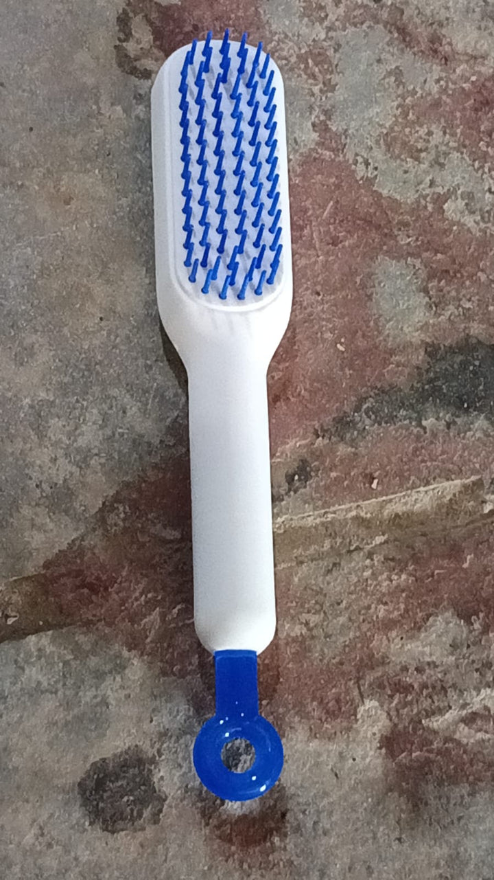 Self-Cleaning Hairbrush, Self-Cleaning Anti-Static Detangling Massage Comb, One-pull Clean Scalable Rotate Lifting Self Cleaning Hairbrush Hair Styling Tools Your Brand