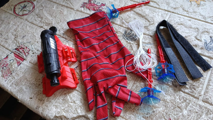 Web Shooter Toy for Kids Fans, Launcher Wrist Gloves Toys For Kids, Boys Superhero Gloves Role-Play Toy Cosplay, Sticky Wall Soft Bomb Funny Children's Educational Toys Your Brand