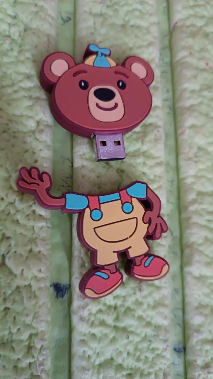 Portable Cartoon Shape Silicone USB Pen drive / Flash disk (15 GB With Baby Rhymes Song / 1 Pc) - TezCart