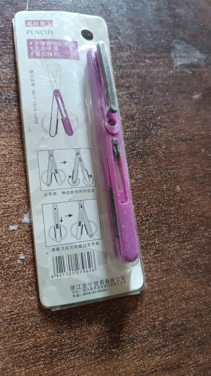Pen Cut Compact Scissors in Pen Format, Pen-Style Portable Travel Scissors (1 Pc) - TezCart