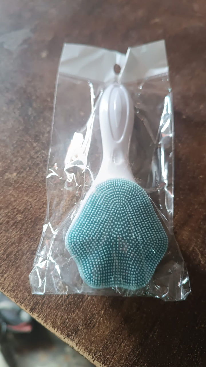 Silicone Face Scrubber Exfoliating Brush, Manual Handheld Facial Cleansing Brush (1 Pc) - TezCart