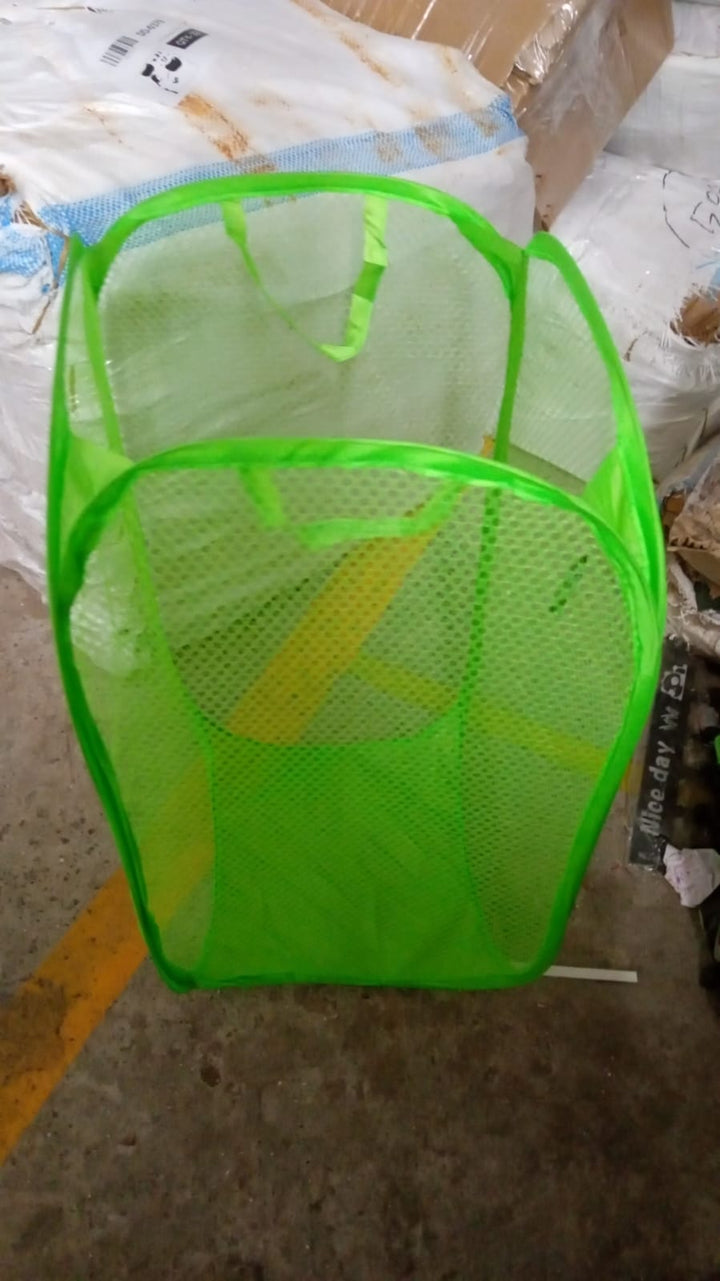 Foldable Collapsible Mesh Laundry Bag Pack Of 1 (Mix Color) Your Brand
