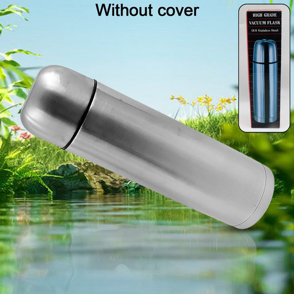 Vacuum Flask Without Cover, 18/8 Stainless Steel | Hot and Cold Water Bottle with Push-Down Lid | Double Walled Stainless Steel Bottle for Travel, Home, Office, School, Picnic (750 ML / Without Cover) Your Brand