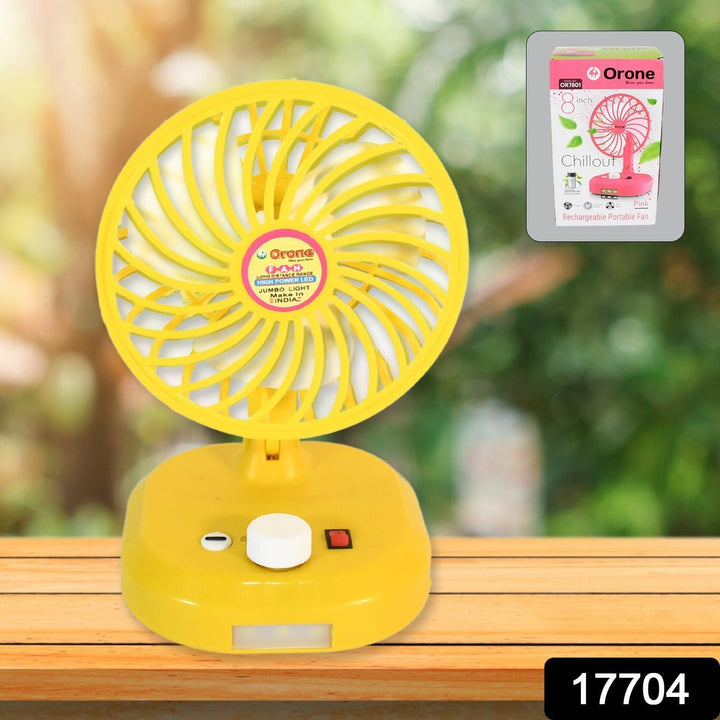 USB-C Type Rechargeable Portable Fan With LED Light Heavy Duty Motor & Foldable Fan With Charging Port Home, Outdoor, Temple Your Brand