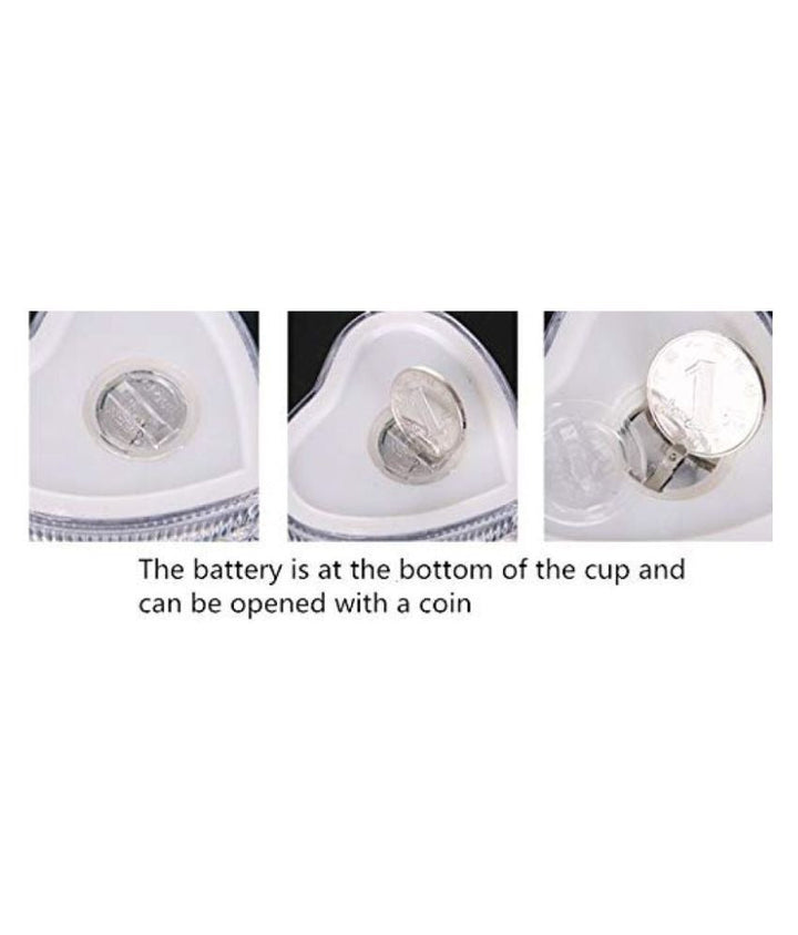 Heart Shape Activated Blinking Led Glass Cup Your Brand