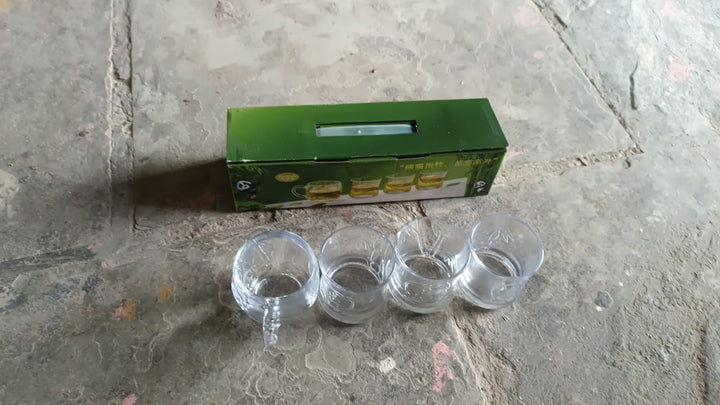 Glass 3 Pc Tumbler & 1 Pc Cup Set (4 Pcs Set) - TezCart