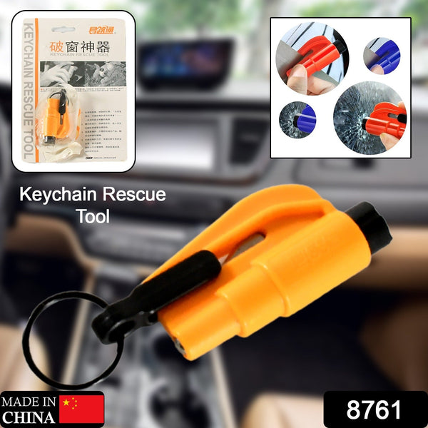 2 in 1 Emergency Safety Cutter with Key Chain, Small Portable Handy Emergency Safely Glass Breaking & Seat Belt Cutting Keychain Tool Your Brand