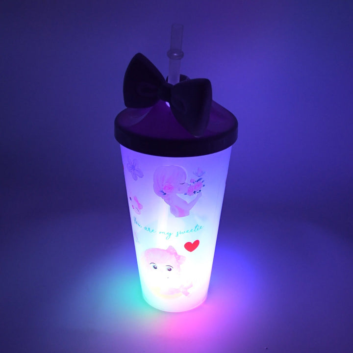 Unicorn Water Bottle with Straw & Lid for Kids (With Light) Your Brand