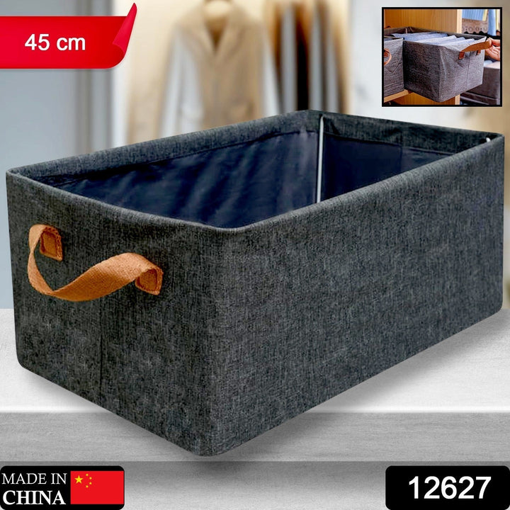 FOLDABLE STORAGE BOX HANDLES, COTTON AND LINEN STORAGE BINS AND BASKETS ORGANIZER FOR NURSERY, CLOSET, BEDROOM, HOME (45 Cm) Your Brand