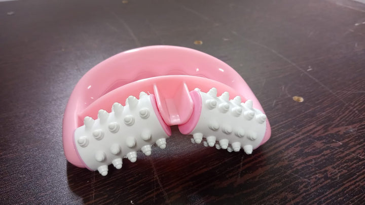Manual Round Handle Plastic 2 Rollers Massage Roller Cellulite Roller for Legs, Arms, Back, Muscle Pain Relief and Muscle Relaxation Your Brand