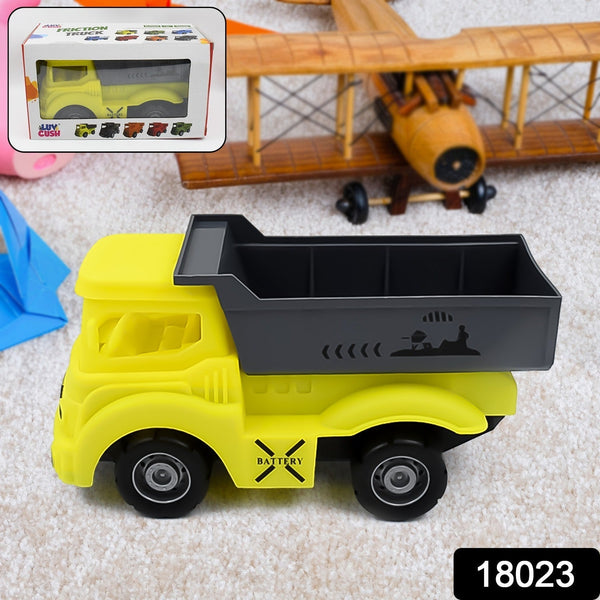 Friction Powered Dumper Toy Truck For Kids | With Opening Container Feature | Strong & Durable Plastic Material | Indoor & Outdoor Play Birthday Gift for Baby Boys & Girls (1 Pc) Your Brand