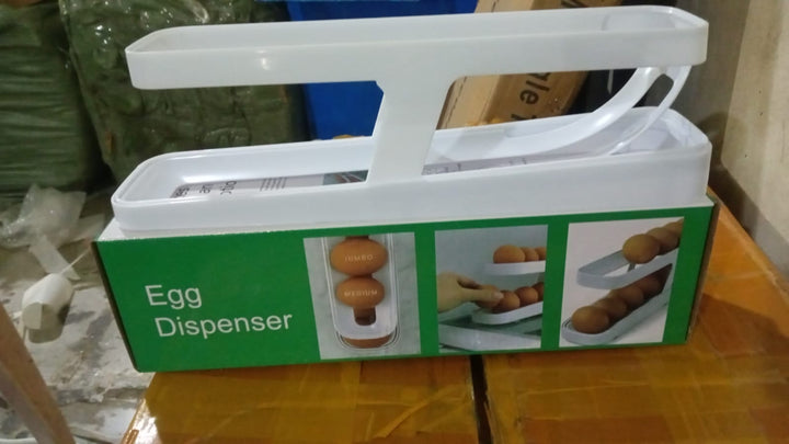 Plastic 2-Tier Rolling Egg Dispenser For 12-14 Eggs (1 Pc) - TezCart