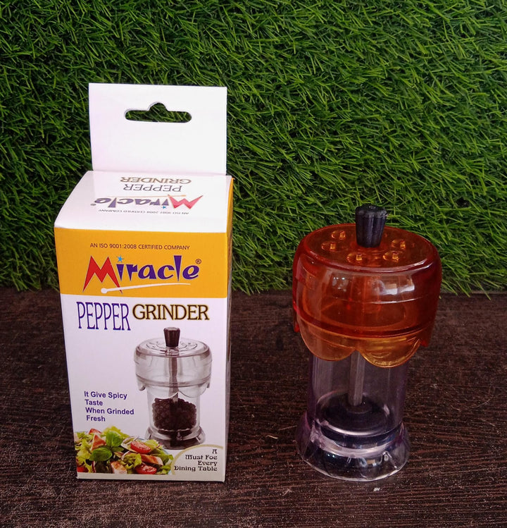 Miracle Transparent Plastic Salt and Pepper Grinder, Pepper Grinder Manual Pepper Grinding Tool, Pepper Crusher Grinder (1 Pc) Your Brand