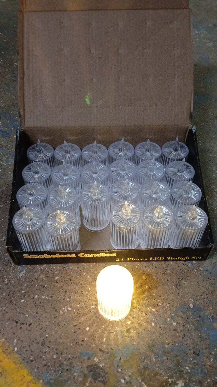 Flameless and Smokeless Decorative Candles LED Tea Light (24 Pcs Set) - TezCart