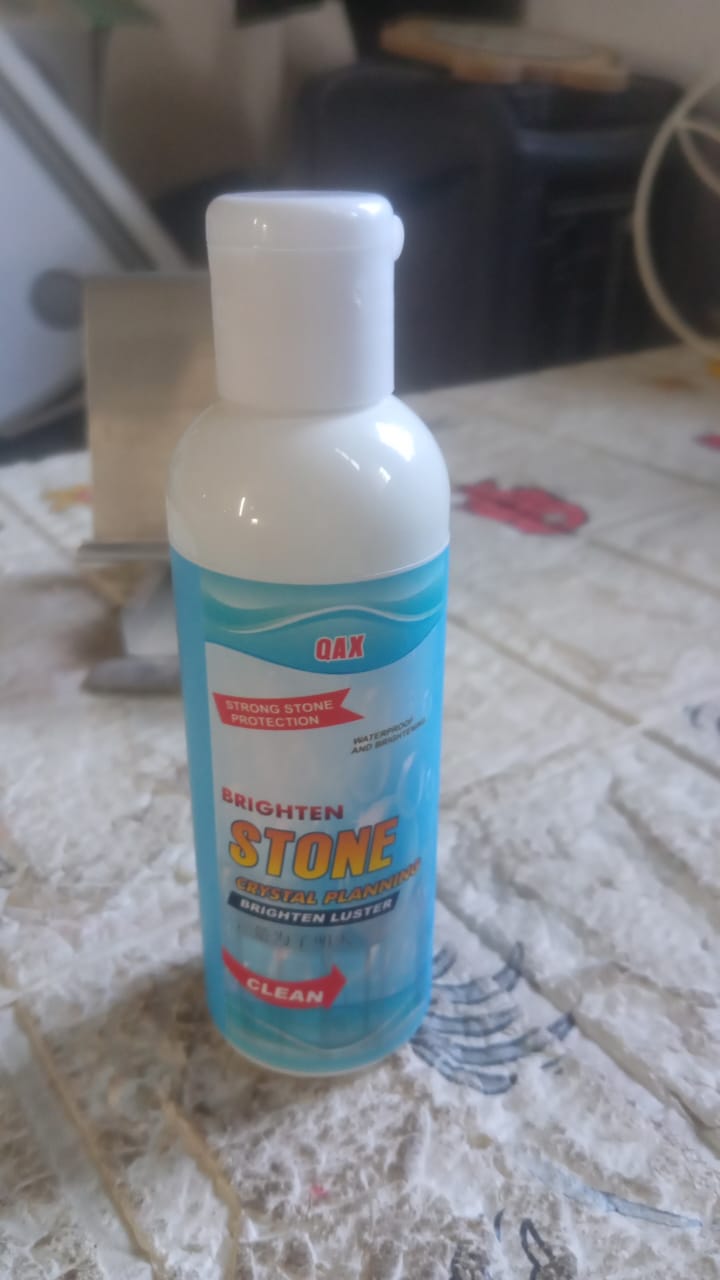 Stone Stain Remover Cleaner, Stone Crystal Plating Agent, Marble Stone Cleaner Polishes, Crystal Plating for Kitchen, Patio, Backyard Marble Cleaner and Polish (75 ML Approx / 1 pc) Your Brand