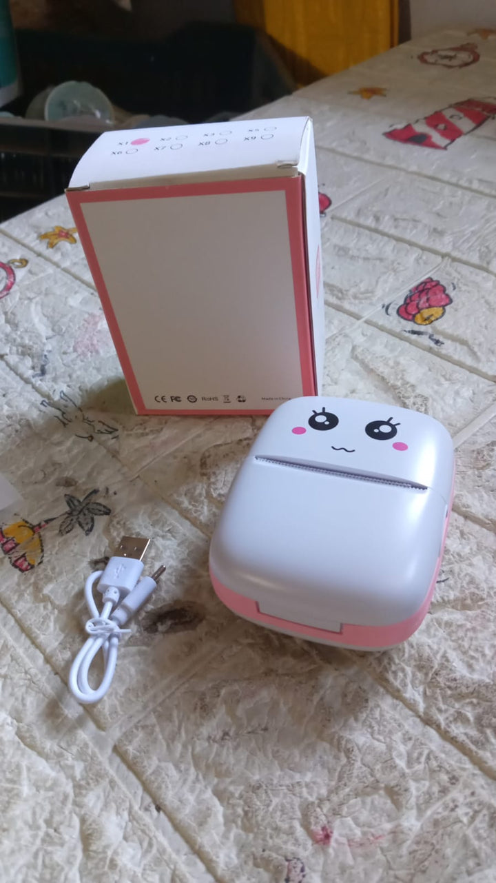 Pocket Mini Printer, Mobile Phone Bluetooth Connection Wireless Mini Thermal Printer with Android or iOS APP for Pictures, Portable Smart Printer,Contains 1 Rolls Thermal Paper, with Fast Paper Output for Photo Image - TezCart