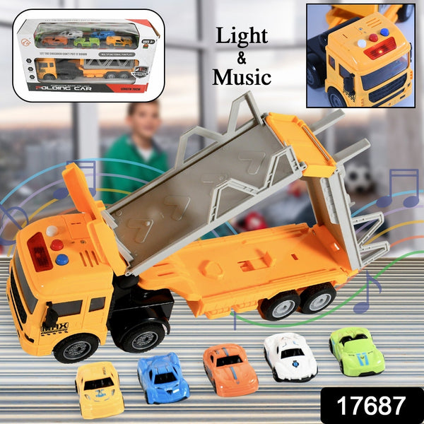 Realistic Long-Haul Toy Vehicle Transport Playset with Lights and Sound Your Brand
