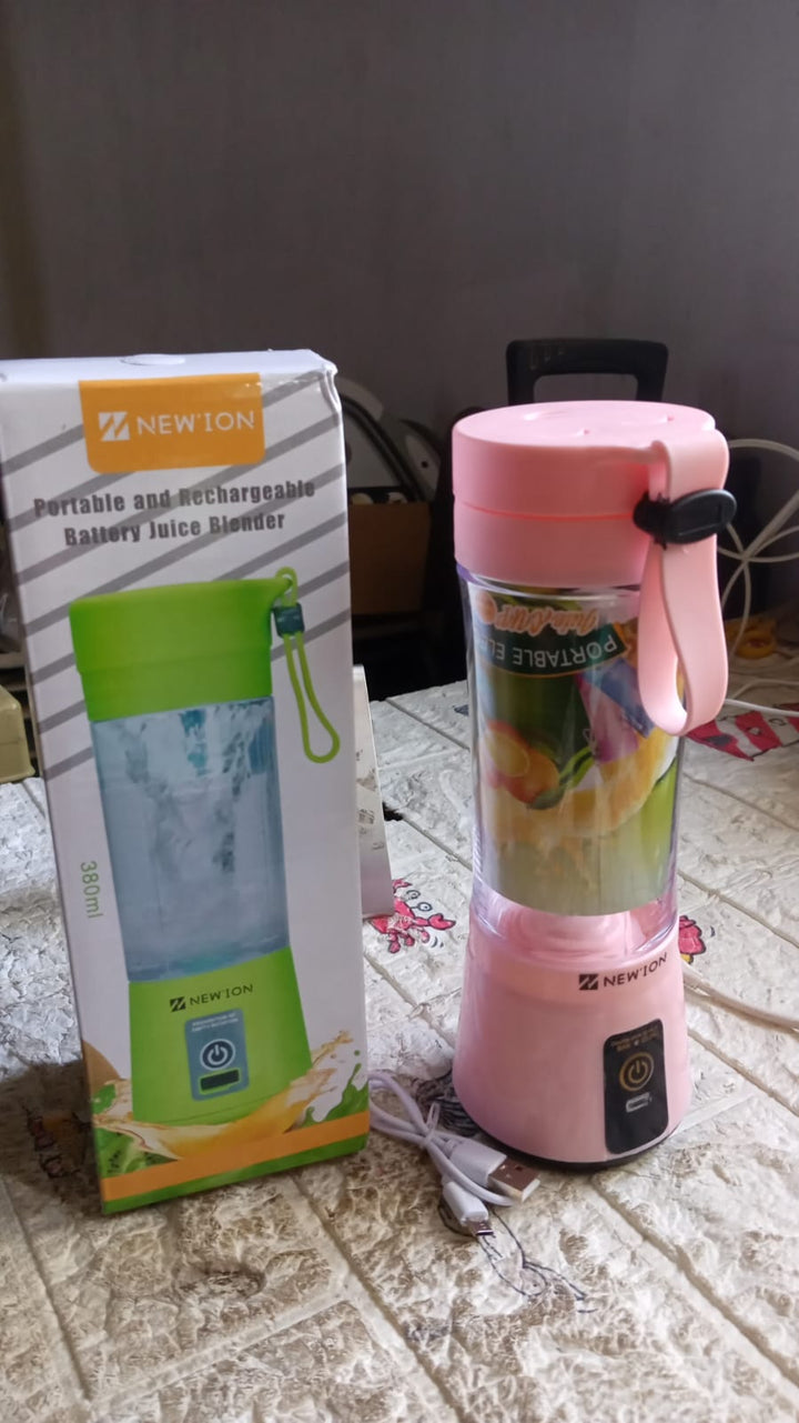 Multi-Purpose Portable USB Electric Juicer 6-Blades, Protein Shaker, Blender Mixer Cup (380 ML) Your Brand