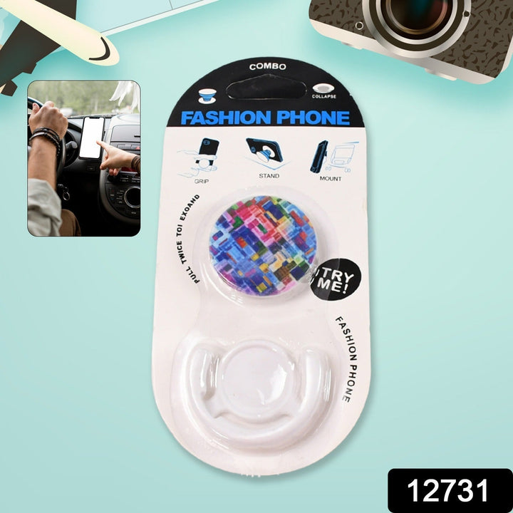 Fashion design pop up mobile phone grip holder smart phone bracket, Phone Stand & Grip with popclip car mount flowers pasley Your Brand