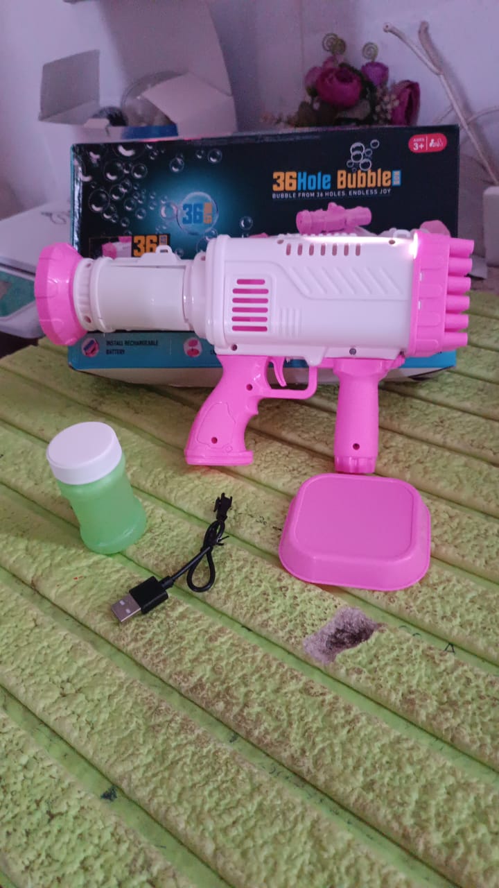 36 Holes Big Rechargeable Powerful Machine Bubble Gun Toys (1 Set) - TezCart