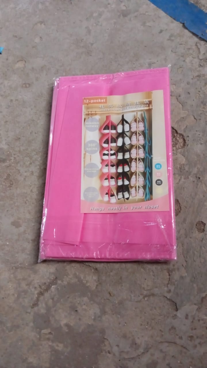 12 Grids Hanging Storage Bag (1 Pc / 12 Pocket / Mix Color) Your Brand