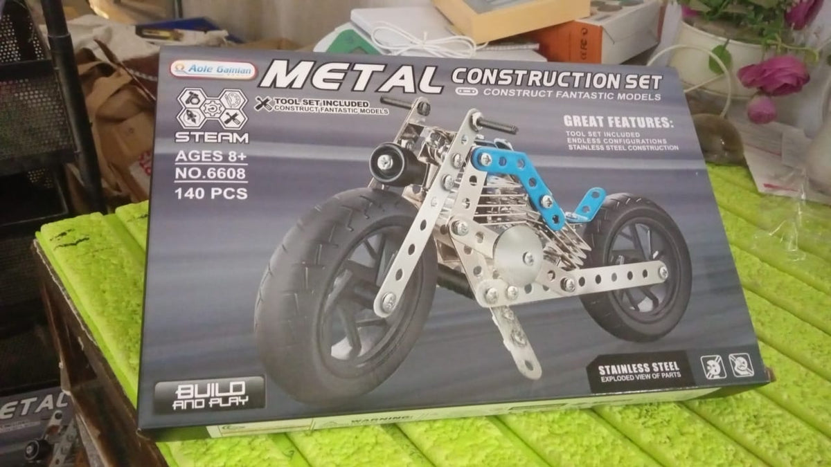 Metal Bike Creative Mechanical Construction Engineering Kit 140 Part of Bike Tool / 1 Set 】 - TezCart