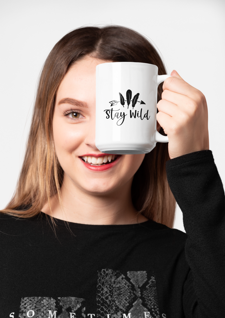 "Stay Wild" Printed Mug by Monkey Marvel | Bold Inspirational Quote | Premium Ceramic | Perfect Gift for Adventurers & Coffee Lovers MONKEY MARVELS
