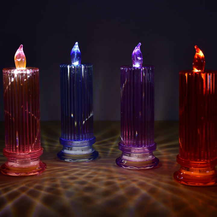 Big Simple Candles for Home Decoration, Crystal Candle Lights (Multicolor) - TezCart