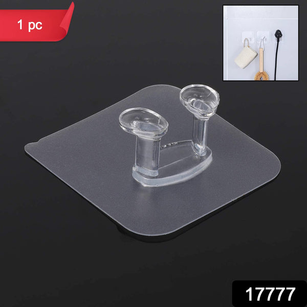 Transparent Self Adhesive Hook Seamless Drill Free Removable Wall Mounted Hanger As Toothbrush Holder Power Plug Socket Holder Waterproof and Oil Proof (1 Pc) Your Brand