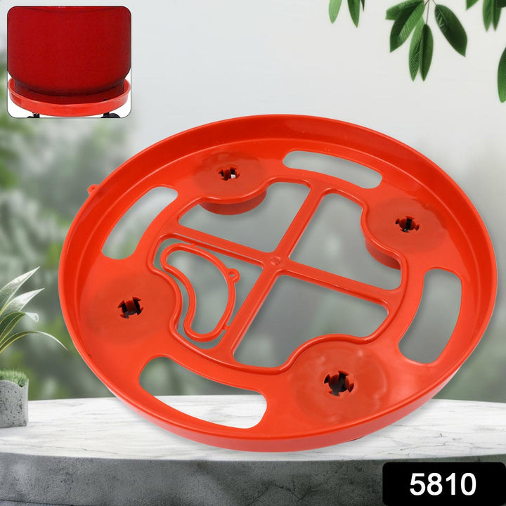 Multipurpose Use, Gas Cylinder Trolley Movable Stand with Wheels, Gas Cylinder Stand, Flower Pot Stand (1 Pc) Your Brand