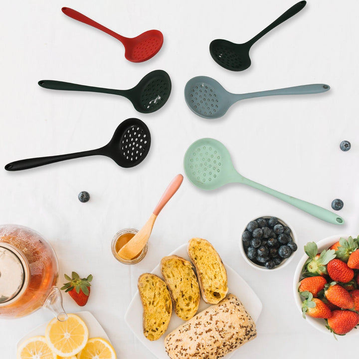 Multipurpose Silicone Spoon, Silicone Basting Spoon Non-Stick Kitchen Utensils Household Gadgets Heat-Resistant Non Stick Spoons Kitchen Cookware Items For Cooking and Baking (6 Pcs Set) Your Brand